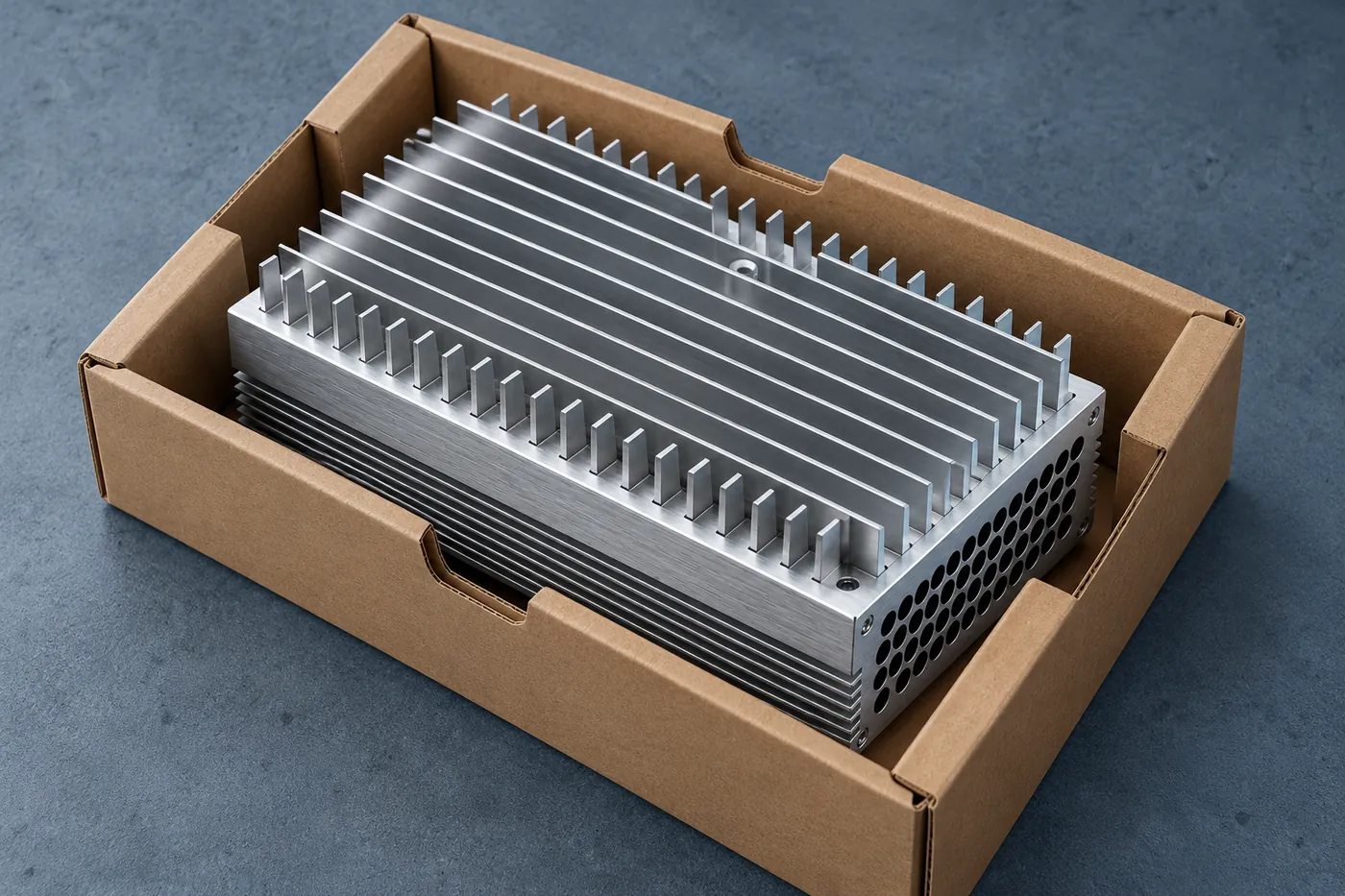 Finned heat-sink reference separated in plain protective packing