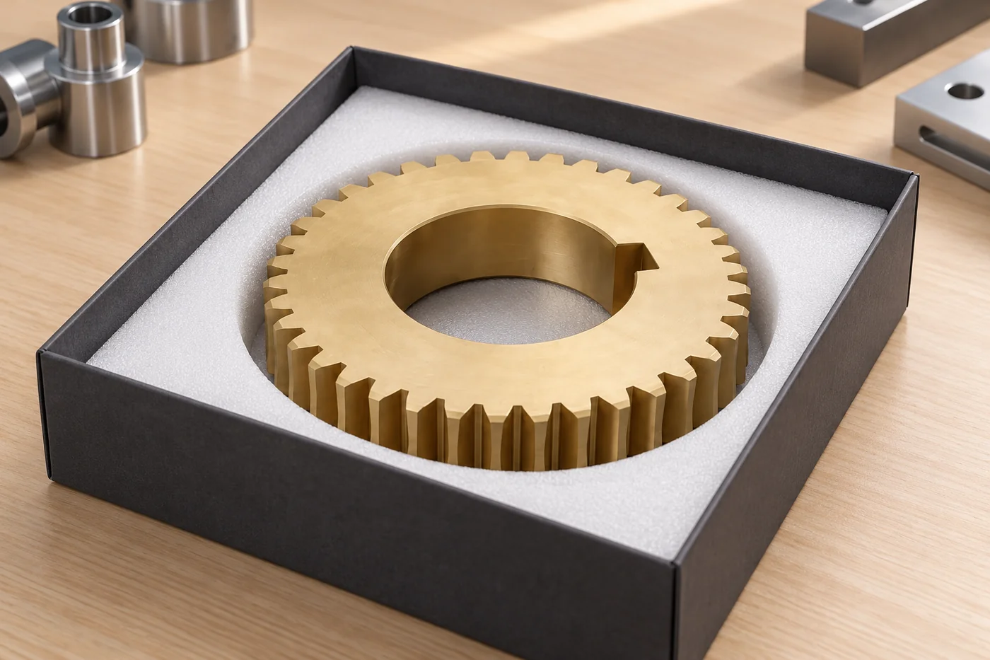 Gear-ring reference protected in a plain foam support
