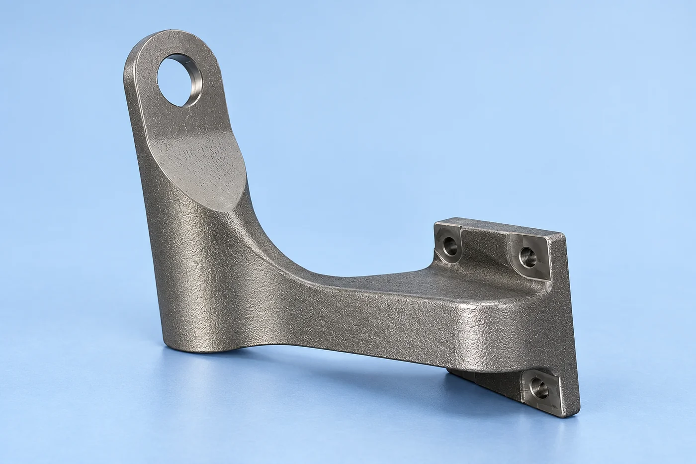 Steel bracket reference with mounting eye and fastening interfaces