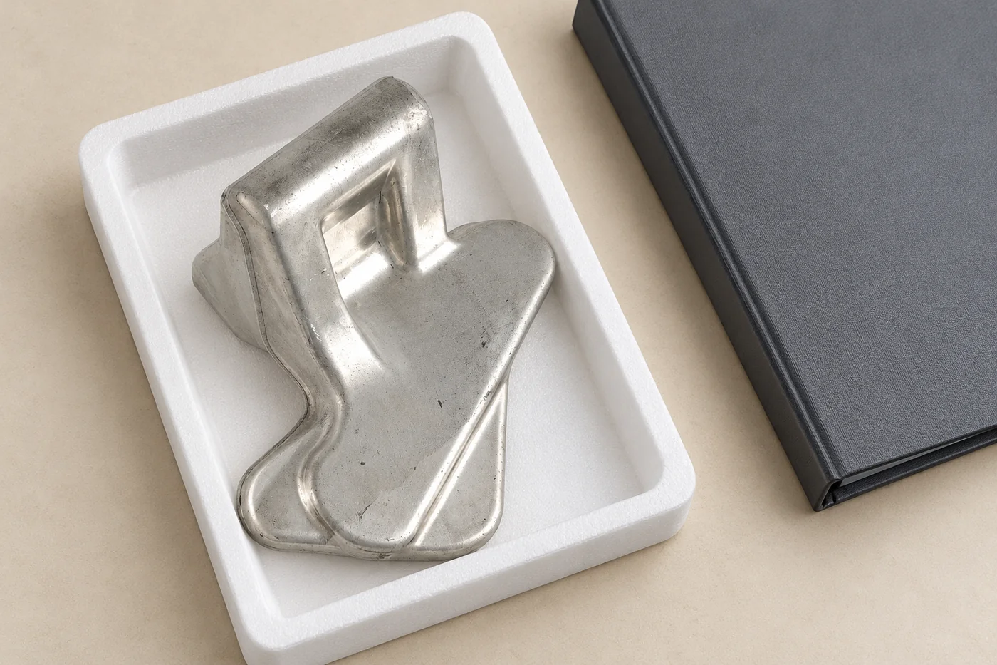 Pivot-adapter bracket protected beside a plain closed folder