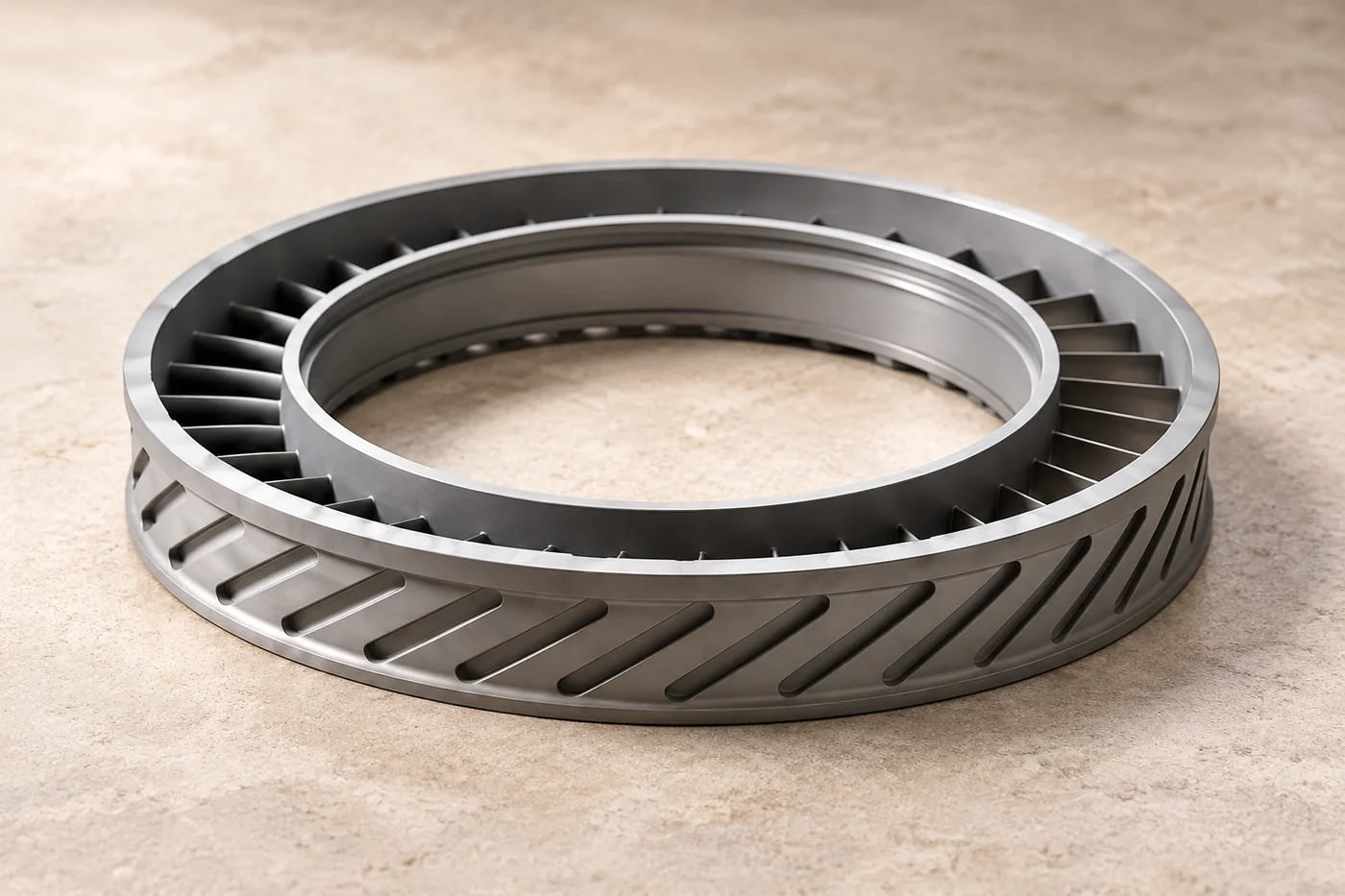 Single static turbine rotor reference viewed from the side