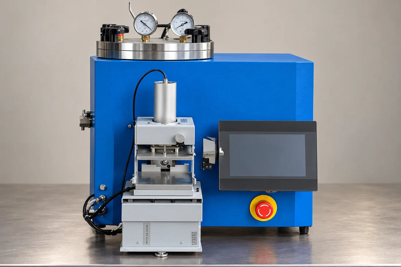 Complete blue automatic wax-injection machine reference with clamp and controls