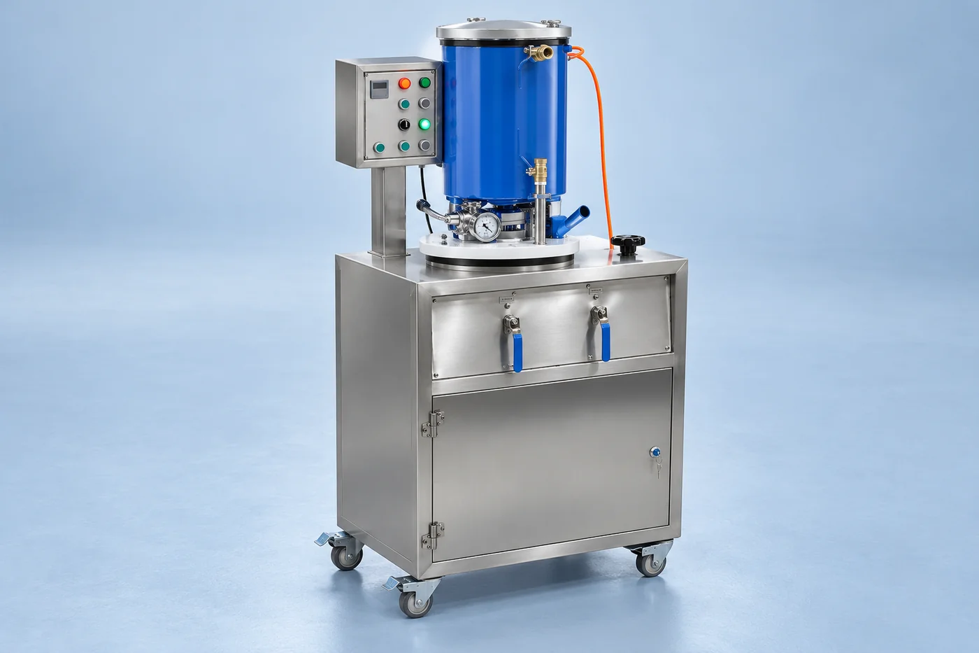 Complete vacuum-mixer reference seen from a high side angle