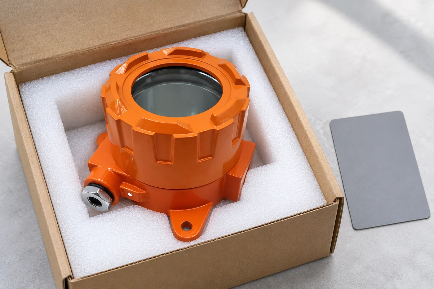Machinery spare component stored with plain protective material