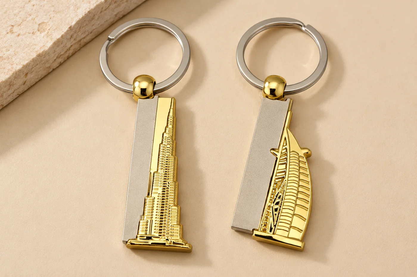 Unlettered jewelry pendant-shape reference on a neutral surface
