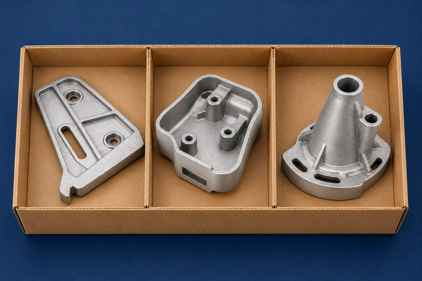 Finished metal samples kept in separate protective spaces