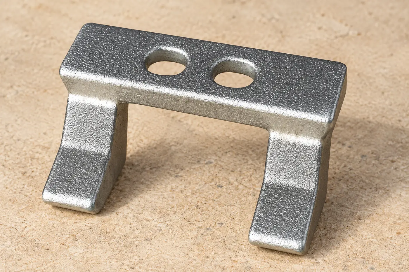 Stainless mounting-and-hinge reference with two mounting holes