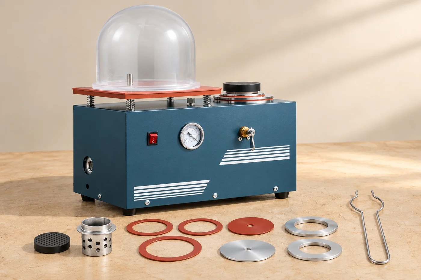 Vacuum unit and separate supplied fixtures displayed apart