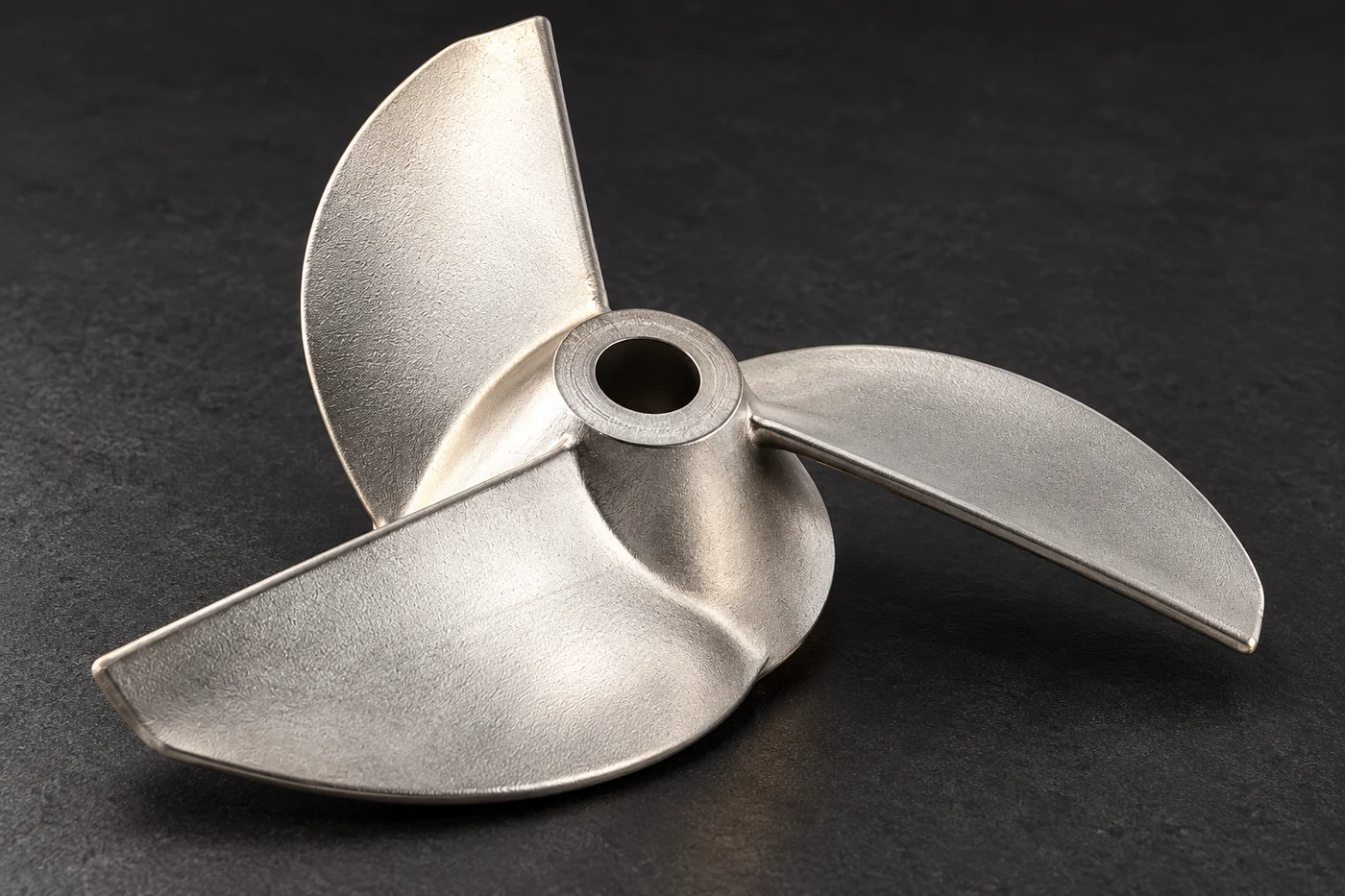 Stainless impeller product reference with visible hub and blade geometry