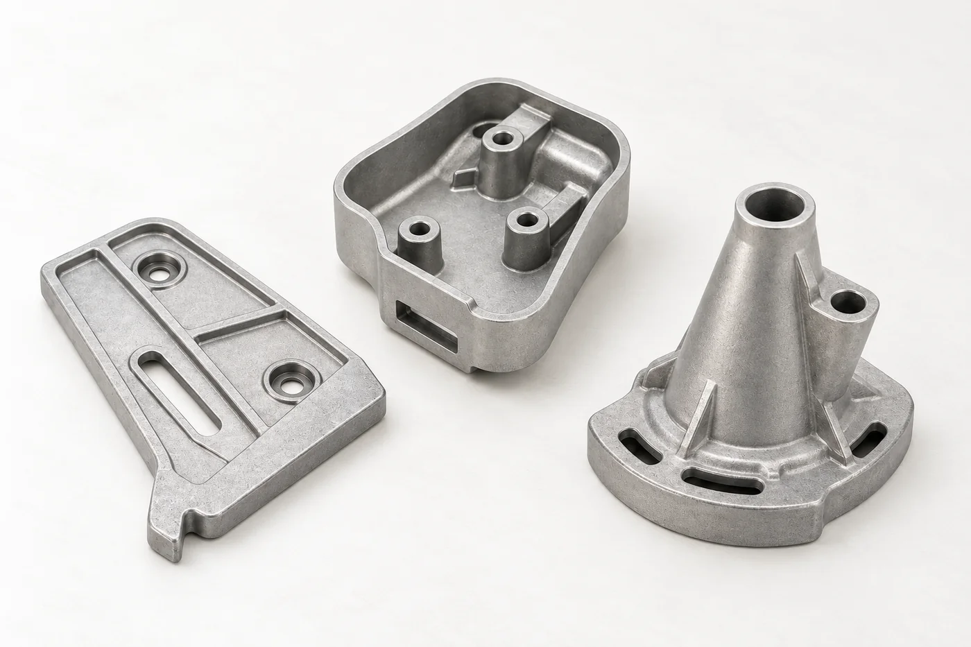 Metal component samples arranged for a trial-batch review
