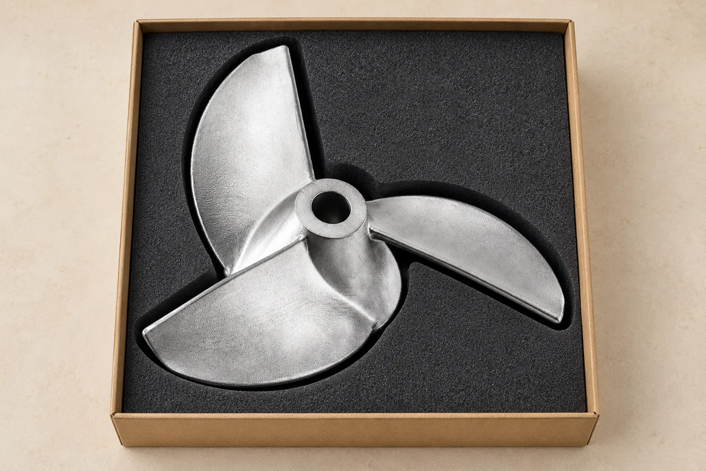 Stainless impeller protected in an open plain sample tray