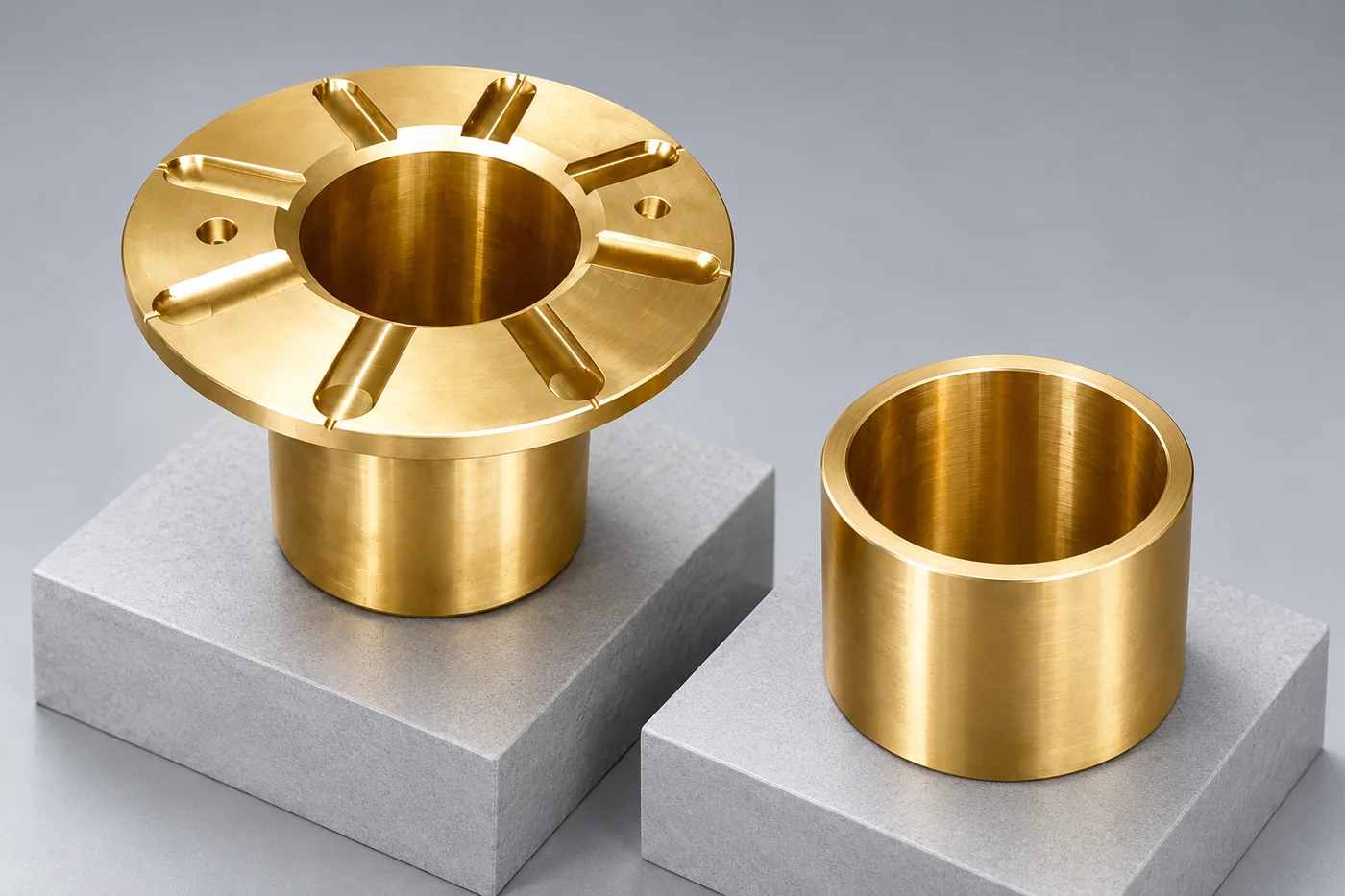 Copper-alloy sleeve and flanged-bushing references arranged separately