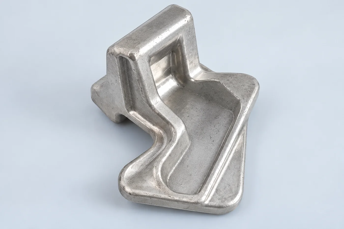 Stainless pivot bracket viewed from its opposite side