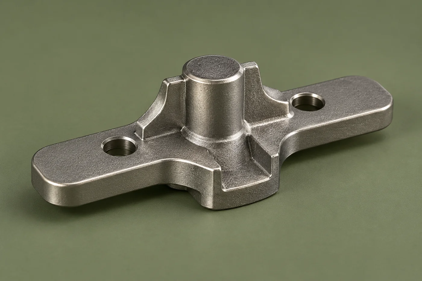 Stainless mounting-flange reference with a central stem