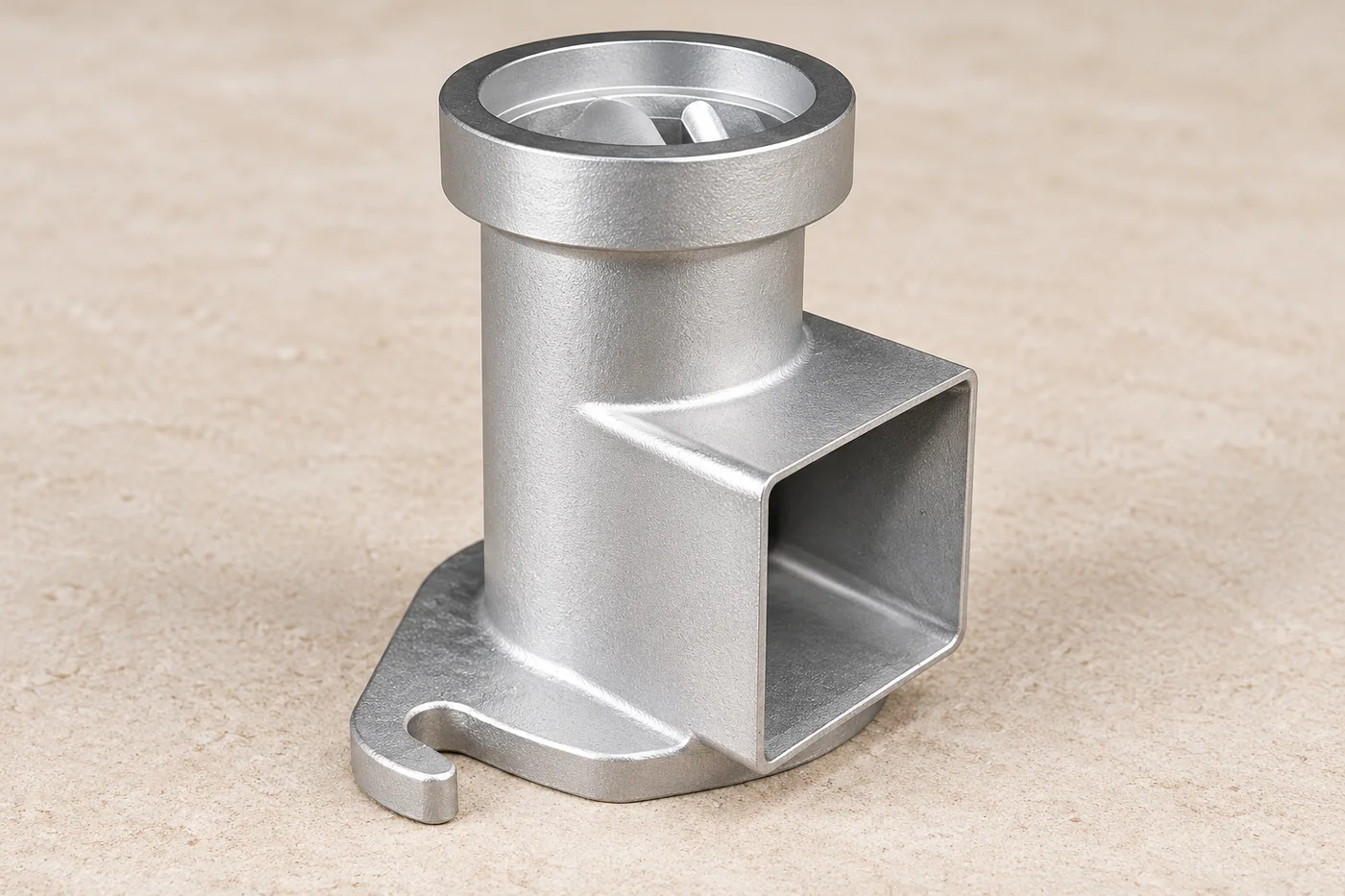 Complete aluminum mounting-support reference on a neutral surface