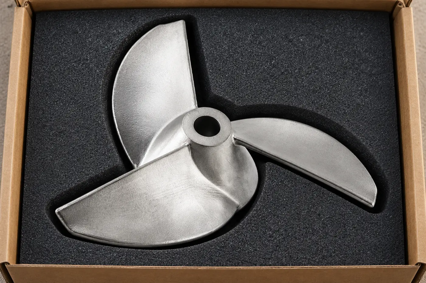 Stainless impeller supported in a fitted protective sample tray