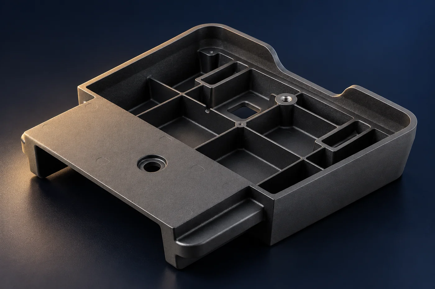 Cast-aluminum enclosure mounting and edge features