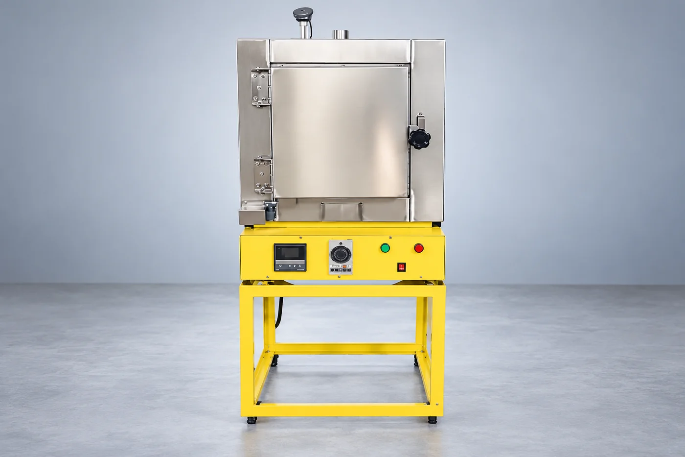 Burnout-oven product reference with support frame
